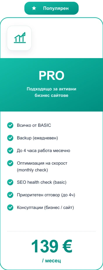 PRO Пакети за поддръжка